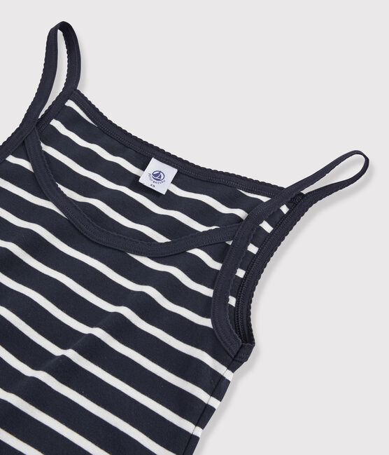 Gestreiftes Kurznachthemd für Damen blau SMOKING/weiss MARSHMALLOW