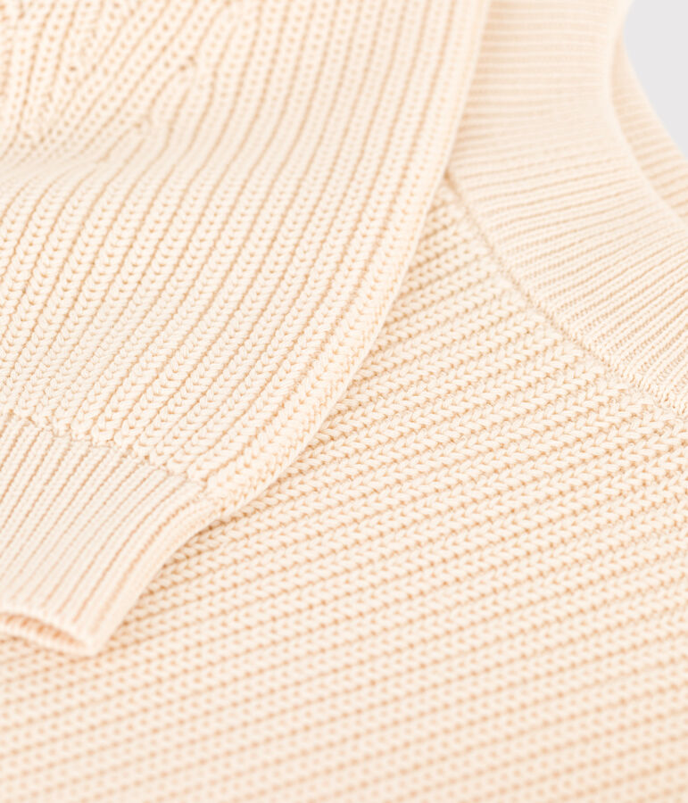 Damenpullover aus Baumwolle mit Patentmuster naturfarben