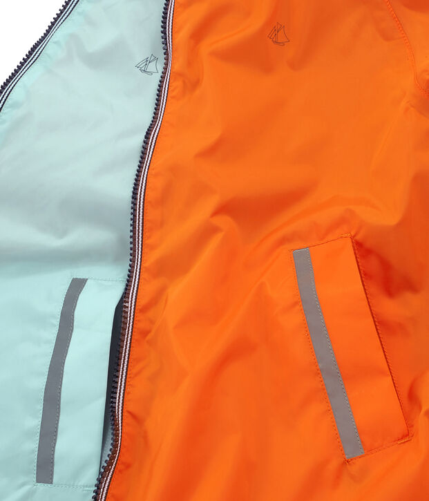 Winddichte Kinder-Wendejacke Unisex orange/blau