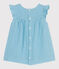 Ärmelloses Baby-Kleid aus einfarbiger Baumwolle blau AQUATIC