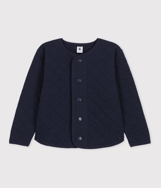 Kinder-Cardigan aus Doppeljersey für Mädchen blau SMOKING
