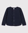 Kinder-Cardigan aus Doppeljersey für Mädchen blau SMOKING
