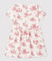 Kurzärmeliges Baby-Kleid aus Molton für Mädchen weiss MARSHMALLOW/rot TERKUIT