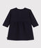 Bedrucktes langärmeliges Babykleid aus gestepptem Doppeljersey blau SMOKING
