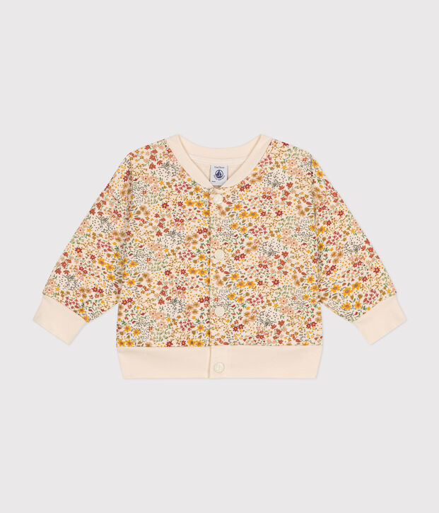 Baby-Cardigan aus gestepptem Doppeljersey naturfarben/vielfarbig