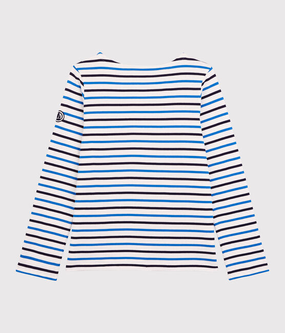 Streifenshirt aus Baumwolle Damen weiss MARSHMALLOW/ SMOKING/ RUISSEAU