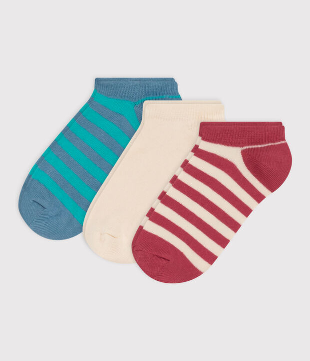 3er-Set gestreifte Kindersocken aus Baumwolljersey vielfarbig