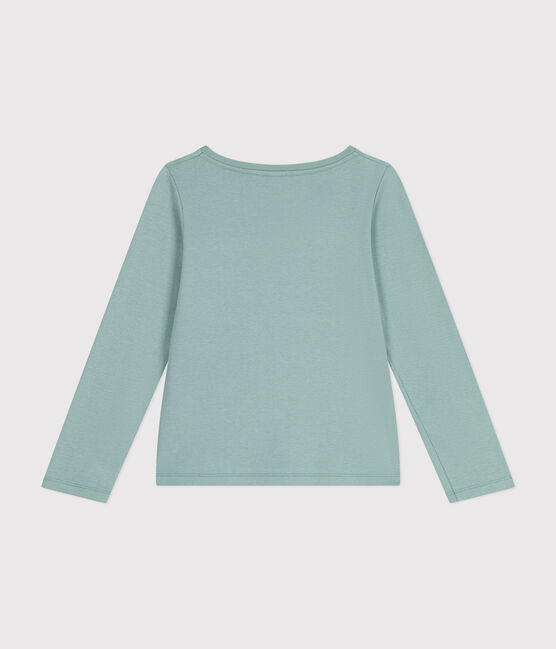 Langärmeliges Kinder-T-Shirt aus Rippstrick für Mädchen grün PAUL