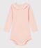 Langärmeliger Baby-Body aus Baumwolle mit Rüschenkragen rosa SALINE
