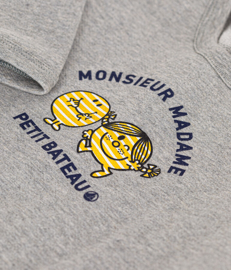 Baby-Sweatshirt Mr. Men und Little Miss aus Jersey grau
