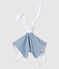 Katoenen knuffelkonijn voor baby's blau ACIER/weiss MARSHMALLOW