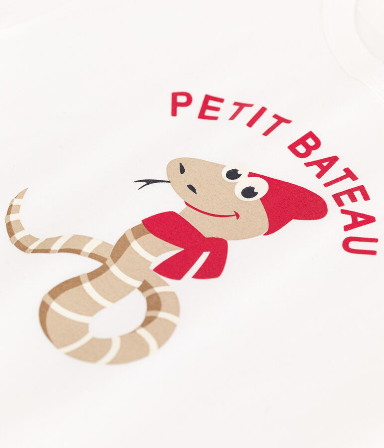 Kurz&auml;rmeliges Kinder-T-Shirt aus feinem Jersey f&uuml;r Jungen weiss