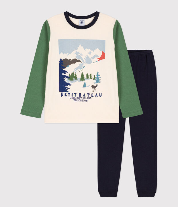 Kinderpyjama aus Baumwolle blau/vielfarbig