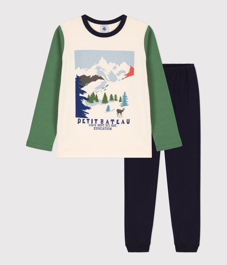 Kinderpyjama aus Baumwolle blau/vielfarbig