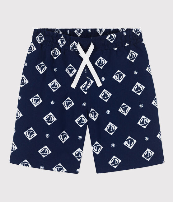 Bedruckte Kinder-Badeshorts aus recyceltem Material für Jungen blau MEDIEVAL/ AVALANCHE