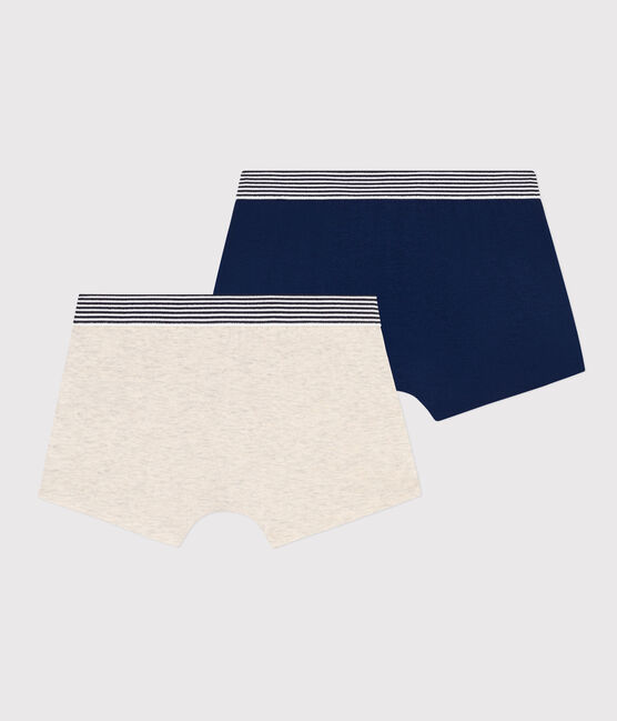 2er-Set einfarbige Boxershorts aus Baumwolle und Elastan für Jungen variante 1
