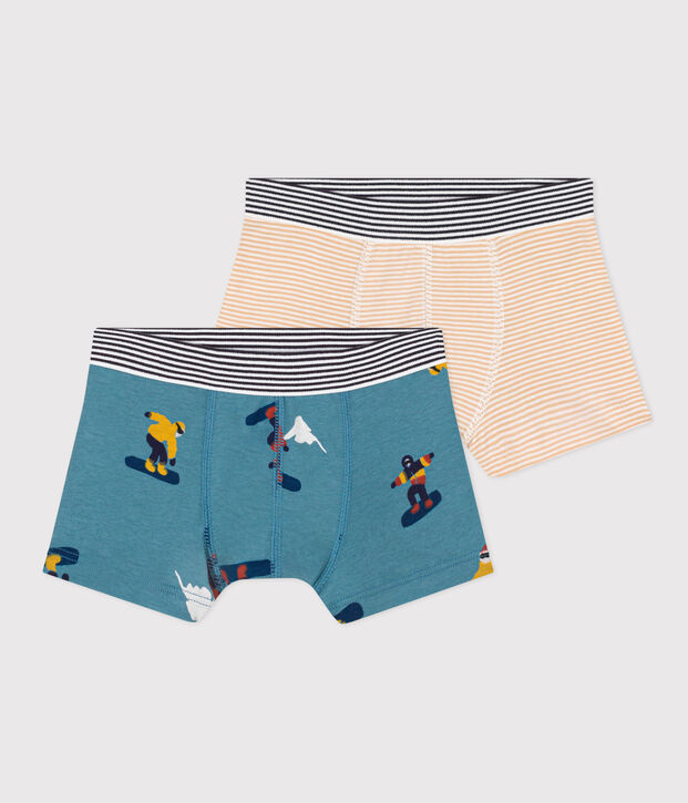 2er-Set Boxershorts aus Baumwolle mit Snowboardmotiv f&uuml;r Jungen vielfarbig