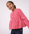 Lang&auml;rmelige Kinder-Bluse aus Baumwolle mit Streifen rosa/rosa