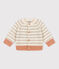 Gestreifter Baby-Cardigan aus Woll weiss MARSHMALLOW/weiss MULTICO