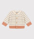 Gestreifter Baby-Cardigan aus Woll