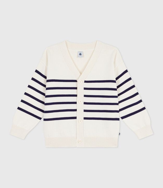 Kinder-Cardigan aus Baumwolle mit Streifen blau/blau