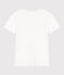 Kurzärmeliges Damen-T-Shirt L'ICONIQUE aus einfarbigem Rippstrick weiss ECUME