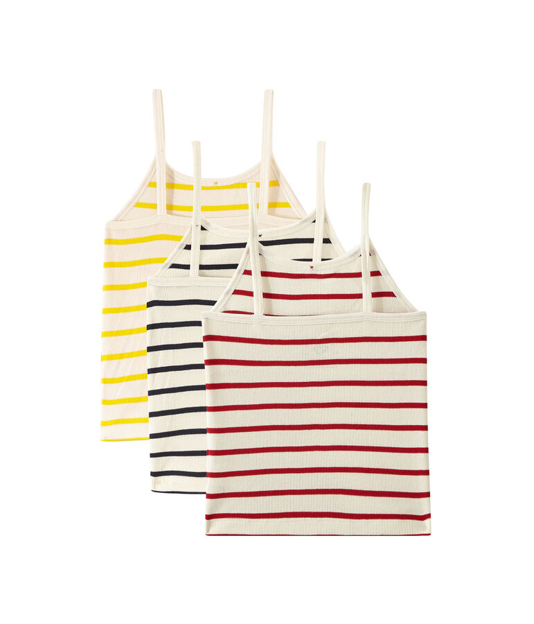 Jedes Set besteht aus 3 Tr&auml;gerhemden m&auml;dchen weiss LOT