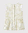 Baby-Mädchen-Kleid aus Baumwollvoile mit Print weiss MARSHMALLOW/weiss MULTICO