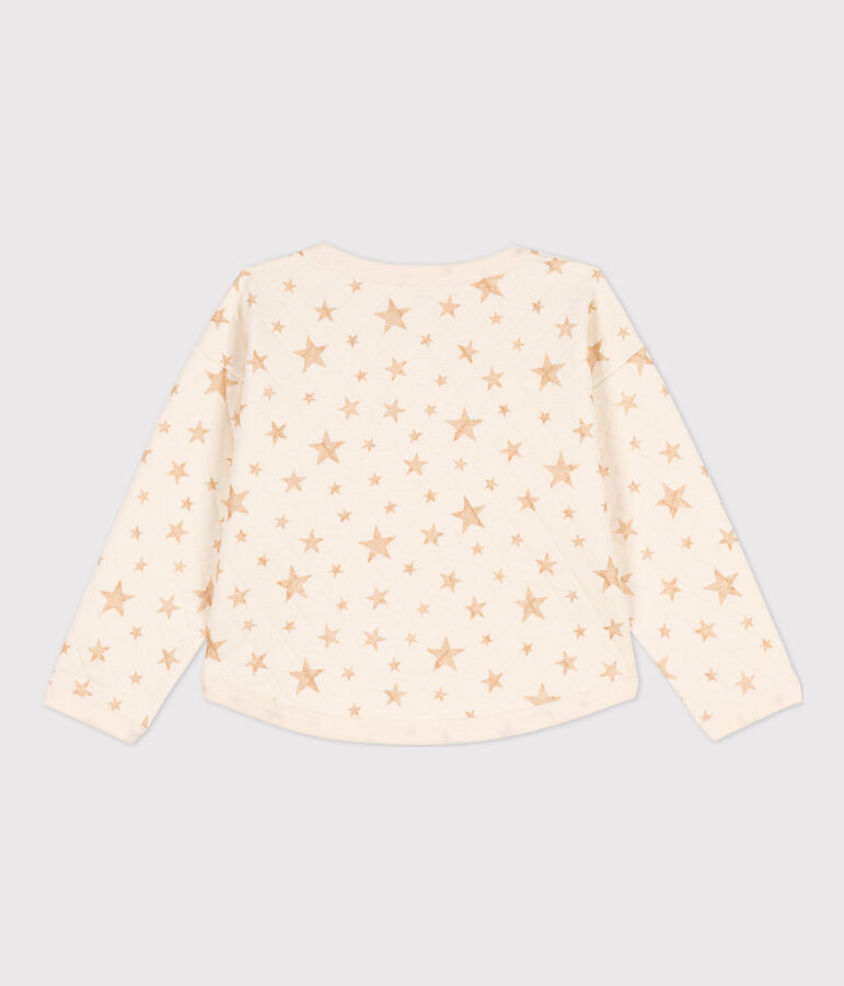Kinder-Sweatshirt mit Printmotiv aus Doppeljersey f&uuml;r M&auml;dchen naturfarben