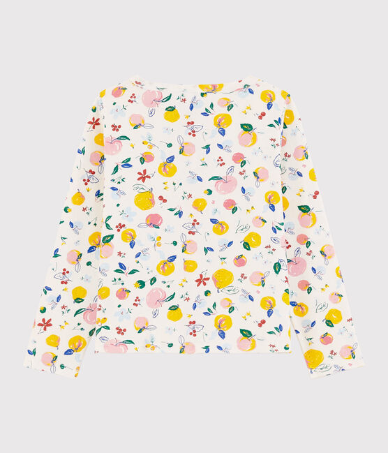 Kinder-Cardigan aus Baumwolle für Mädchen weiss MARSHMALLOW/weiss MULTICO