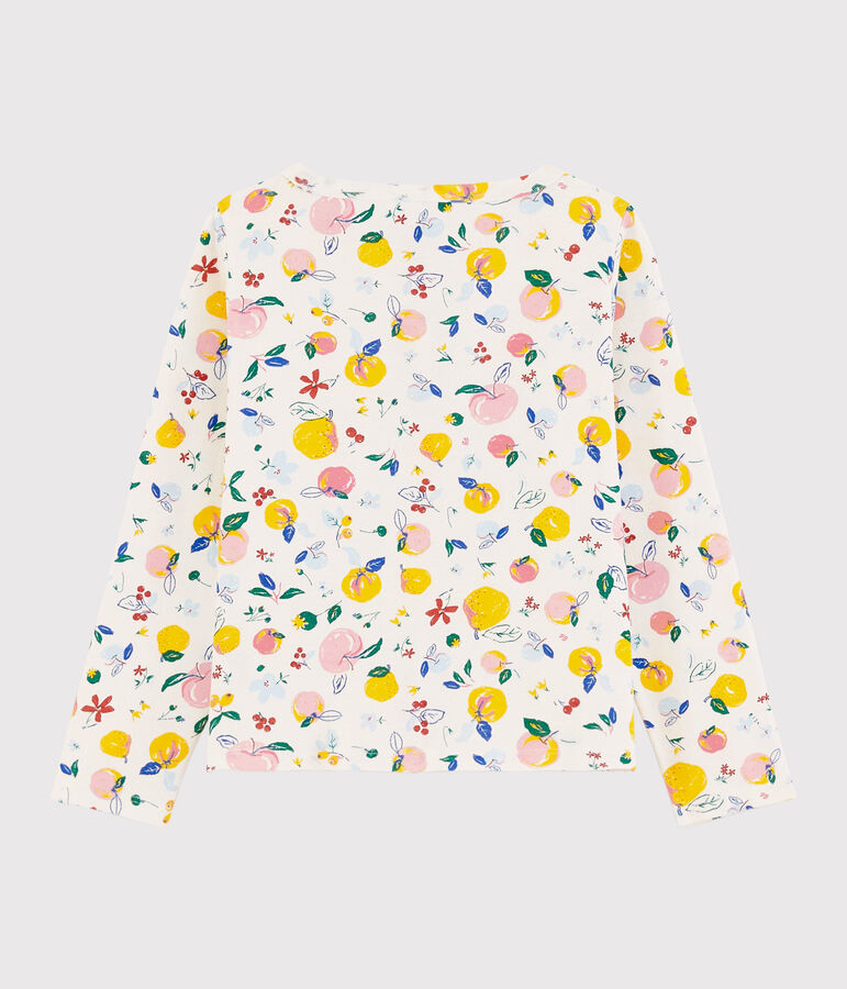 Kinder-Cardigan aus Baumwolle f&uuml;r M&auml;dchen weiss/vielfarbig