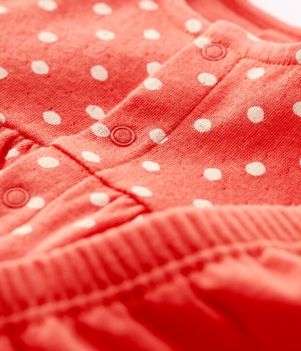 Baby-Kleid mit Leggings aus Bio-Baumwolle f&uuml;r M&auml;dchen orange/weiss