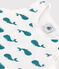Baby-Kurzoverall aus Baumwolle mit Walen grün MARSHMALLOW/ DRAGONFLY