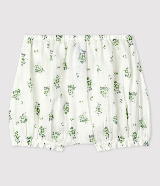 3er-Set Slips aus Baumwolle und Elastan mit Blumenmuster f&uuml;r M&auml;dchen weiss/vielfarbig