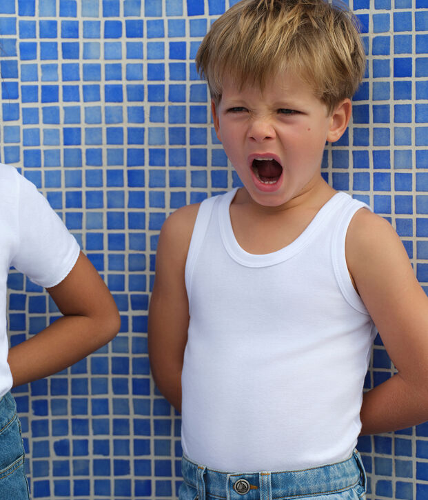 2er-Set wei&szlig;e Unterhemden f&uuml;r Jungen vielfarbig