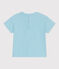 Kurzärmeliges Baby-T-Shirt aus einfarbiger Baumwolle blau AQUATIC