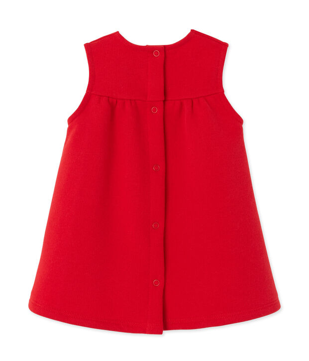 Besticktes Baby-M&auml;dchen-Kleid aus Molton rot