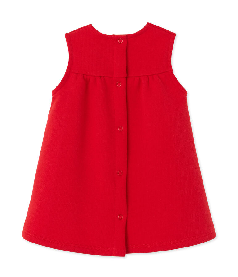 Besticktes Baby-M&auml;dchen-Kleid aus Molton rot FROUFROU
