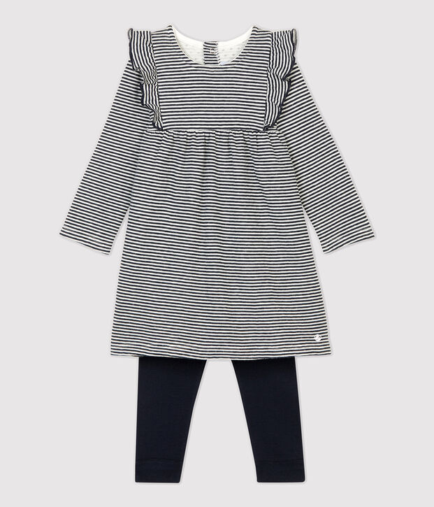 Zweiteiliges Baby-Set blau/weiss