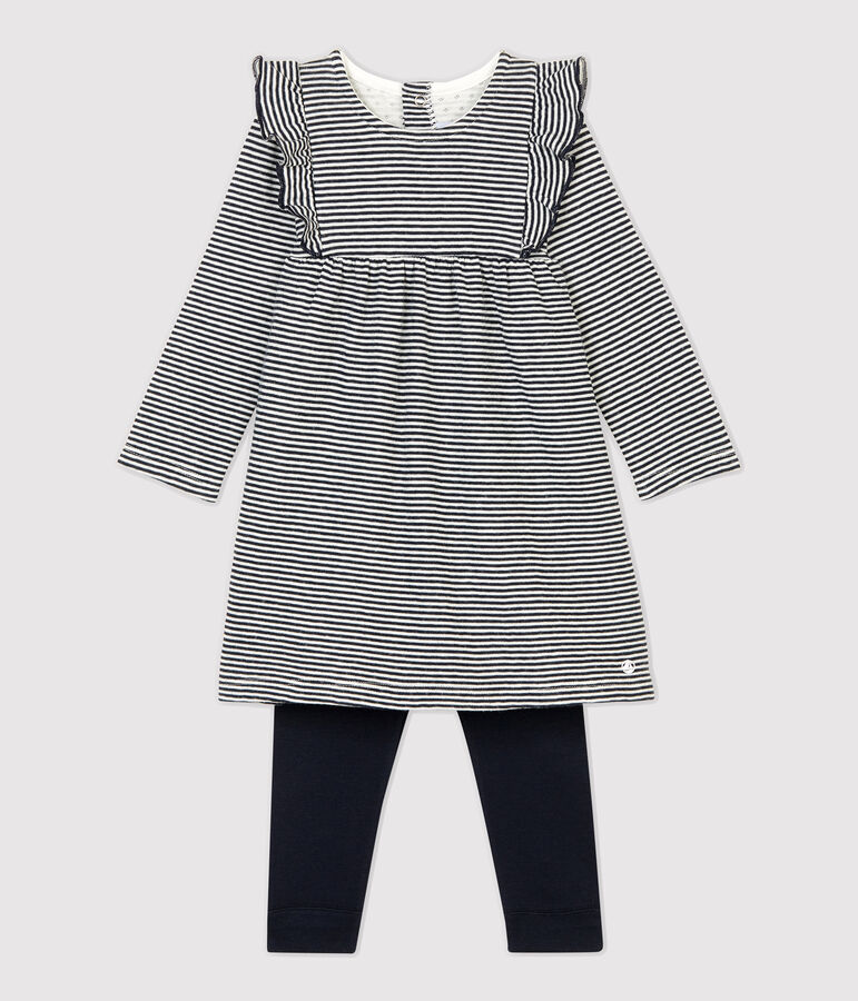 Zweiteiliges Baby-Set blau/weiss