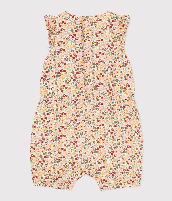 Baby-Kurzoverall aus bedrucktem Popeline weiss AVALANCHE/ MULTICO