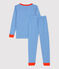 Snugfit-Kinderpyjama mit Ringelstreifen für Jungen blau RUISSEAU/weiss MARSHMALLOW