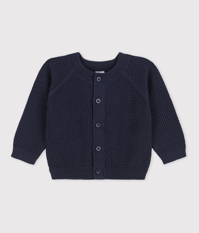 Baby-Cardigan aus Baumwollstrick blau