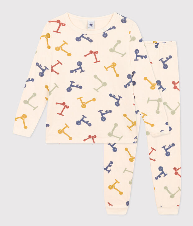 Kinderpyjama aus Baumwolle mit Printmotiv naturfarben/vielfarbig
