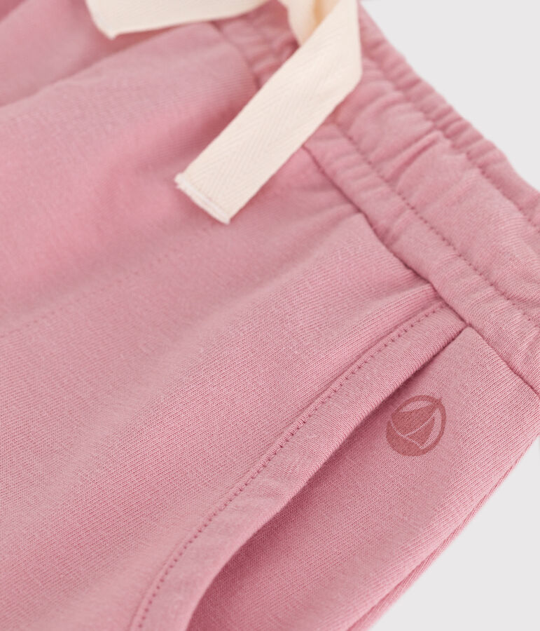 Kinder-Shorts aus einfarbiger Baumwolle rosa