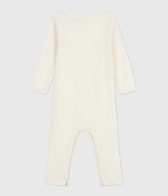 Langbeiniger Baby-Body aus Wolle und Baumwolle ECRU 08163