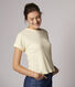 Einfarbiges T-Shirt aus Baumwolle/Leinen Damen