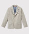 Gestreifte Jungen-Jacke aus Canvas grau MINERAI/weiss LAIT