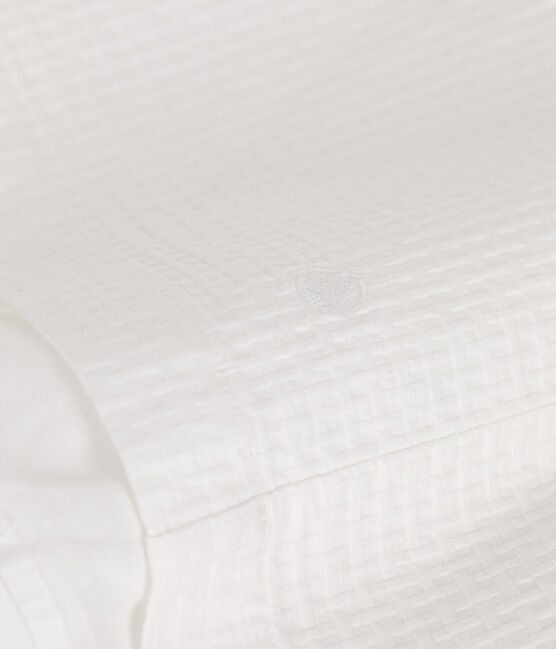 Ärmelloses Mädchenkleid aus gemusterter Baumwolle  weiss MARSHMALLOW