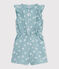 Ärmelloser Kinder-Overall mit Blumenmuster blau PAUL/weiss MARSHMALLOW